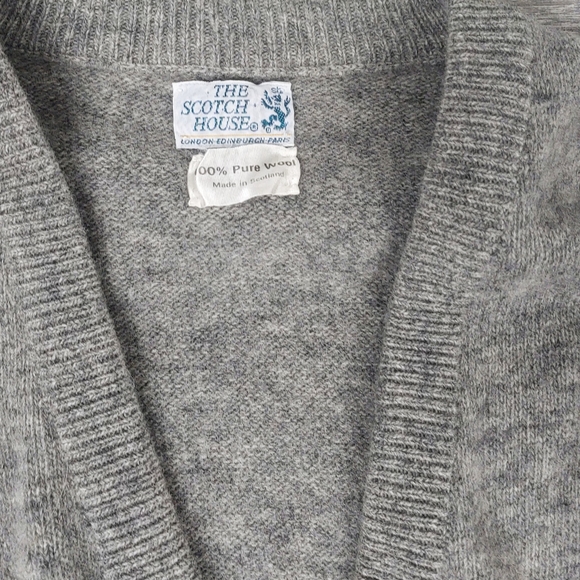 The Scotch House Heather Mens XXL Gray V Neck 100% Pure Wool Sweater - Picture 3 of 4